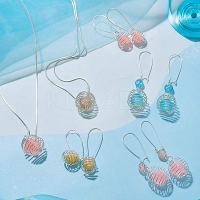 Iron Wire Spiral Bead Cages X-IFIN-R231-14mm-P-1