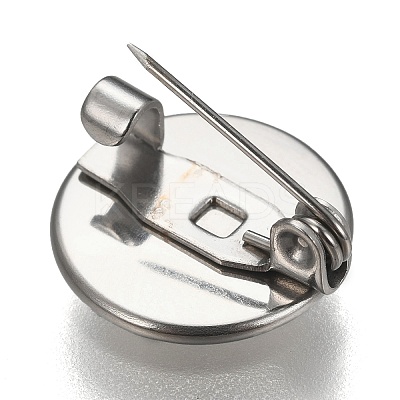 Tarnish Resistant 304 Stainless Steel Brooch Base Settings STAS-F191-04P-12mm-1