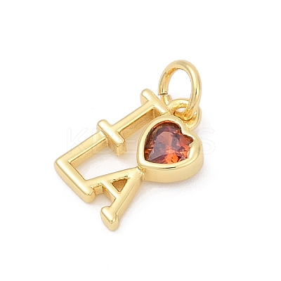 Brass Pave Cubic Zirconia Charms KK-U062-31G-1