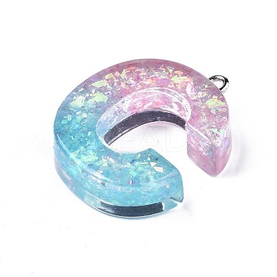 Transparent Epoxy Resin Pendants CRES-S364-002C-1