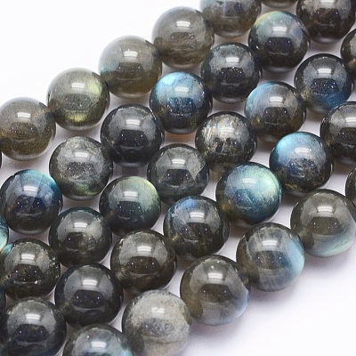 Natural Labradorite Beads Strands G-O166-08-10mm-1