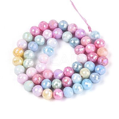 Anti-Tarnish Electroplate Glass Beads Strands GLAA-N056-8mm-01-1