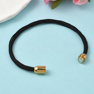304 Stainless Steel with Polyester Metallic Cord Bracelets for Women BJEW-Z145-01G-26-1