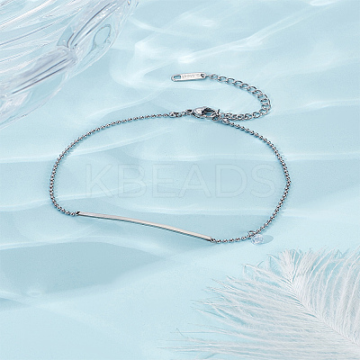 1Pc Stainless Steel Chain Anklet for Women AJEW-LP0006-48A-P-1