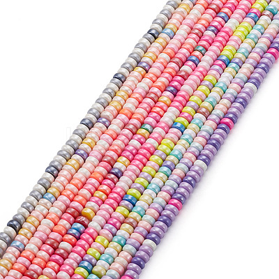 10 Strands 10 Colors Handmade Polymer Clay Beads CLAY-TA0001-51B-1