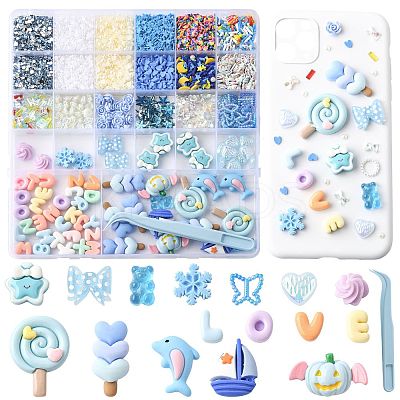 ABS Plastic Imitation Pearl & Polymer Clay & Acrylic & Resin Cabochons Findings Kits DIY-FS0009-76-1