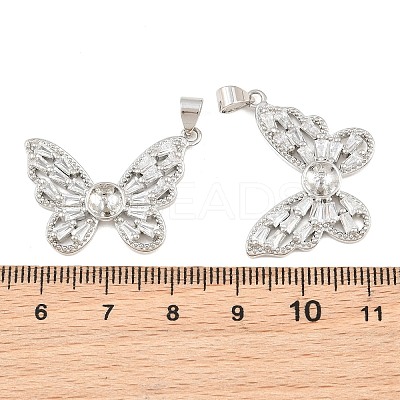 Brass Micro Pave Cubic Zirconia Peg Bails CU-CBA908F-03P-1