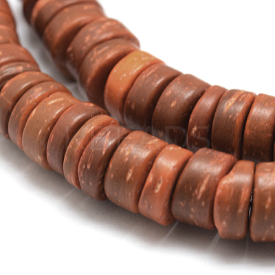 Dyed Natural Coconut Disc Bead Strands COCB-O003-07I-1