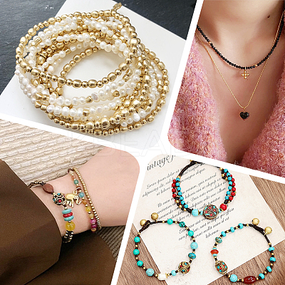 250Pcs 5 Style Brass Beads KK-PH0009-28-1