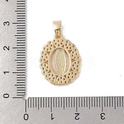 Brass Cubic Zirconia Pendants KK-Z050-21G-1