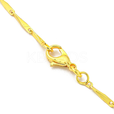 Brass Bar Link Chain Necklaces Making with Clasp KK-L209-034B-G-1