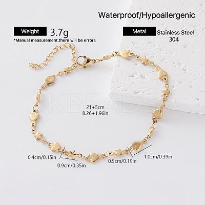 Vintage 304 Stainless Steel Link Chain Bracelets for Women SR6188-5-1