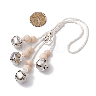 Iron Bell Pendant Decoration HJEW-JM02249-03-1