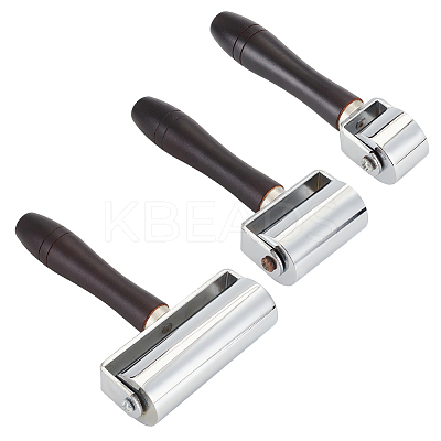 3Pcs 3 Style Wood with Iron Leather Glue Edges Laminating Roller TOOL-OC0001-78-1