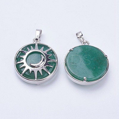 Natural Green Aventurine Pendants G-K234-B01-1