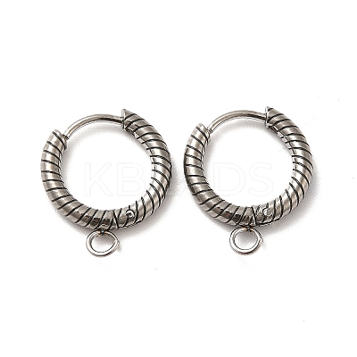 Tarnish Resistant 201 Stainless Steel Hoop Earrings Findings STAS-I695-03B-1