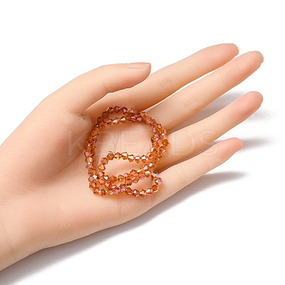Transparent Electroplate Glass Bead Strands EGLA-YW0001-50B-1