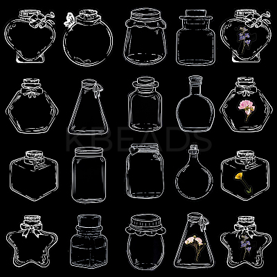 3 Styles Waterproof Self Adhesive Stamping Stickers Sets DIY-CP0011-04B-1
