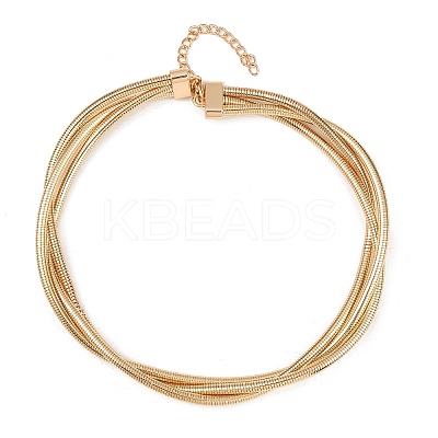 Alloy Wrap Round Snake Chain 3-Strand Choker Necklaces for Women Men LS-NJEW-C090-02G-1