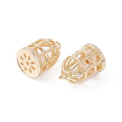 Brass Micro Pave Cubic Zirconia Pendants X-ZIRC-P100-01G-1