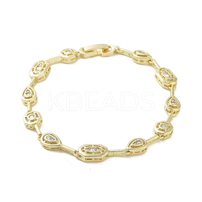 Brass Link Chain Bracelets BJEW-D039-34G-01-1