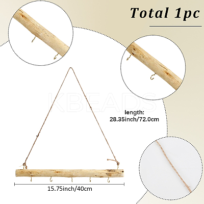 1Pc Wood Branch Hook Branch Hanger Rack AJEW-SP0002-32-1