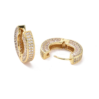 Clear Cubic Zirconia Hinged Hoop Earrings KK-D079-06G-1