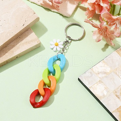 Acrylic Curb Chain Keychain KEYC-JKC00633-04-1