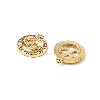 304 Stainless Steel with Crystal Rhinestone Charms STAS-G358-20G-1