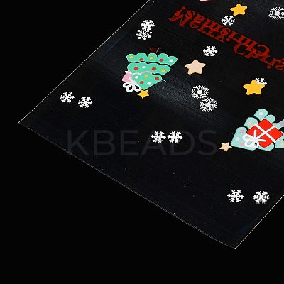Christmas Theme Self-adhesive Plastic Bakeware Bag ABAG-F006-03-1