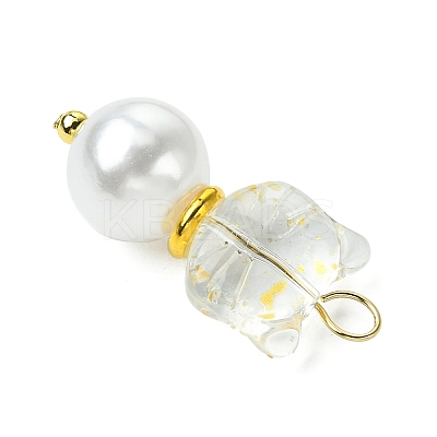 2Pcs Glass Beads Pendants PALLOY-JF03385-1