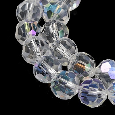 Electroplate Transparent Glass Beads Strands X-EGLA-A035-T10mm-L19-1