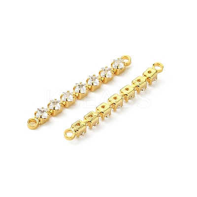 SHEGRACE Brass Pave Clear Cubic Zirconia Connector Charms XGRQ3P195-639G-1
