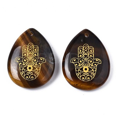 Natural Tiger Eye Pendants G-T122-73C-1