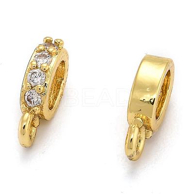 Brass Micro Pave Cubic Zirconia Tube Bails ZIRC-H119-11G-1