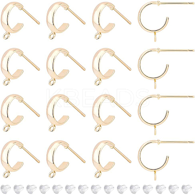 16Pcs Brass Stud Earring Findings KK-BC0008-50-1