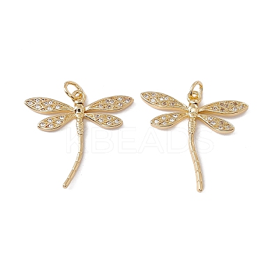 Brass Micro Pave Clear Cubic Zirconia Pendants KK-G439-29G-1