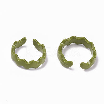 Spray Painted Alloy Cuff Rings X-RJEW-T011-16-RS-1