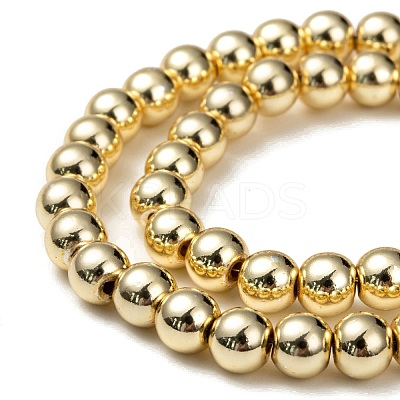 Electroplate Non-magnetic Synthetic Hematite Beads Strands G-Q466-6mm-01-1