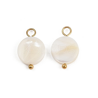 Natural Shell Disc Pendants X1-STAS-D378-31G-1