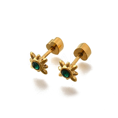 Ion Plating(IP) 304 Stainless Steel Stud Earrings EJEW-A118-16G-01-1