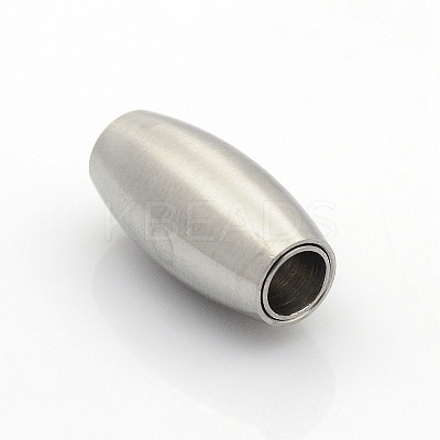Tarnish Resistant 304 Stainless Steel Matte Surface Magnetic Clasps with Glue-in Ends LS-STAS-O042-C-12-1
