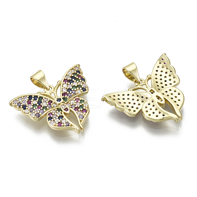 Brass Micro Pave Cubic Zirconia Pendants ZIRC-N039-044-NF-1