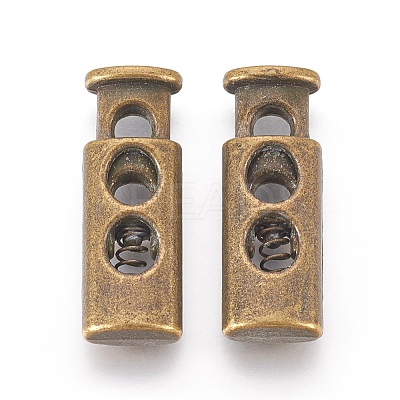Alloy Spring Cord Locks PALLOY-WH0027-04-AB-1