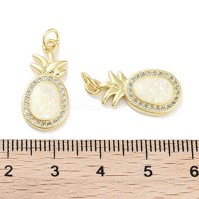 Brass Micro Pave Clear Cubic Zirconia Pendants KK-L213-042G-03-1
