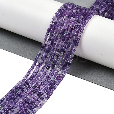 Natural Purple Fluorite Beads Strands G-P553-E02-01-1