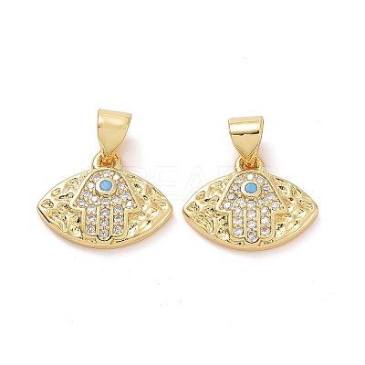 Brass Micro Pave Cubic Zirconia Pendants ZIRC-F134-16G-1