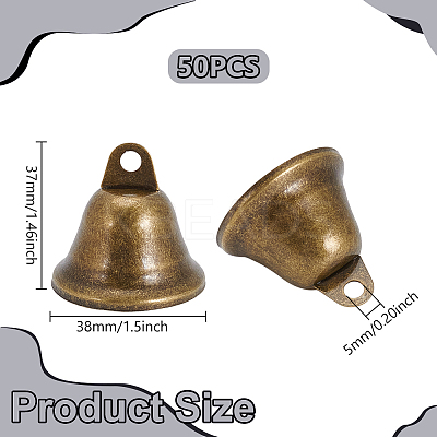 50Pcs Iron Bell Pendants IFIN-UN0001-21-1