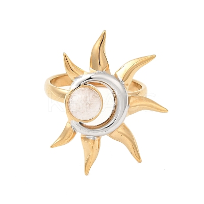 304 Stainless Steel Moonstone Rings for Women LS-RJEW-B137-01-1