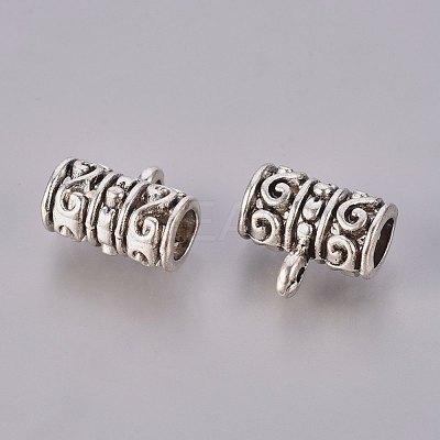 Antique Silver Tibetan Style Tube Tube Bails LF10587Y-1